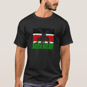 Camiseta Bandeira do Quênia com Girafa
