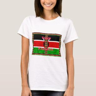Camiseta Bandeira do Quênia: Tuko Pamoja - Design de Arte U