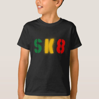Camiseta bandeira do rasta do estencil sk8