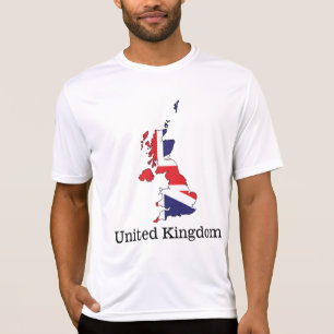 Camiseta Bandeira do Reino Unido Dentro do Design do Mapa -