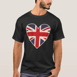 Camiseta Bandeira do Reino Unido em forma de coração