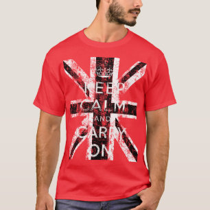CAMISETA BANDEIRA DO REINO UNIDO MANTENHA A CALMA E CONTINU