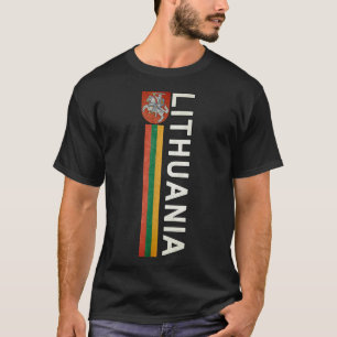 Camiseta Bandeira do Retro de Esportes da Lituânia e Emblem