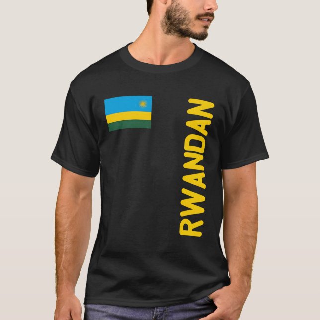 Camiseta Bandeira Do Ruanda E Raízes Do Ruanda (Frente)