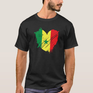 Camiseta Bandeira do Senegal Eu amo Senegal está no meu DNA