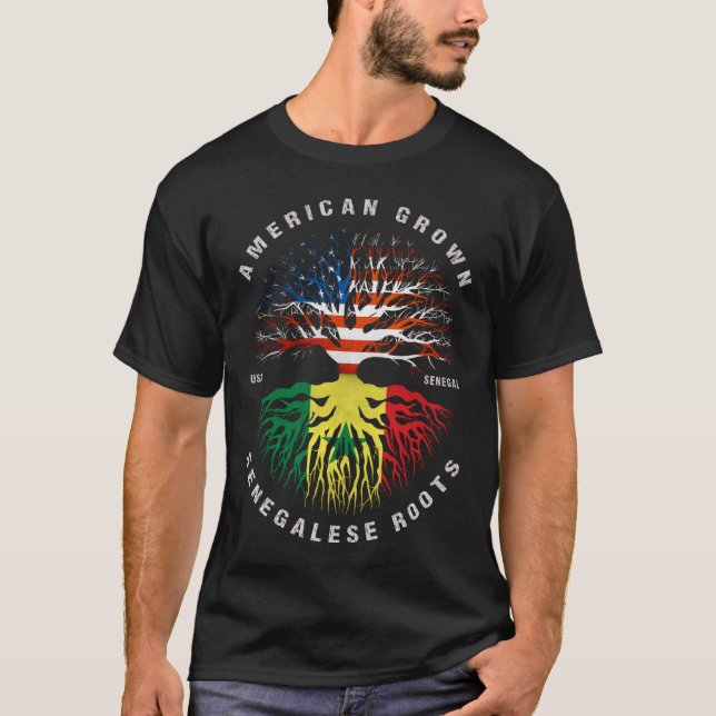 Camiseta Bandeira do Senegal Raízes Senegalenses Cultivadas (Frente)