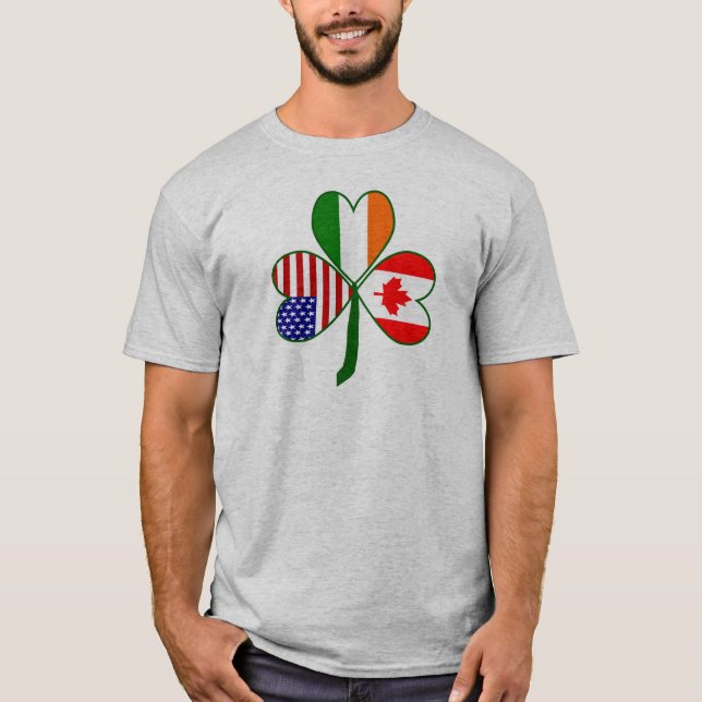 Camiseta Bandeira do Shamrock Canadense (Frente)