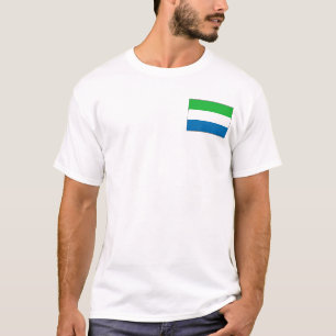 Camiseta Bandeira do Sierra Leone e t-shirt do mapa
