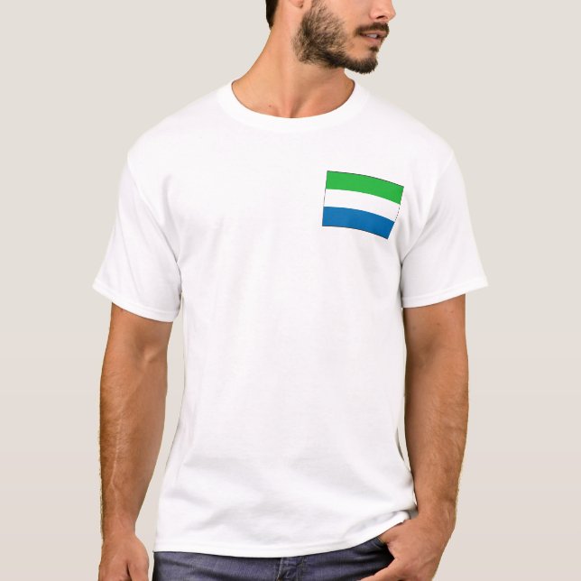 Camiseta Bandeira do Sierra Leone e t-shirt do mapa (Frente)