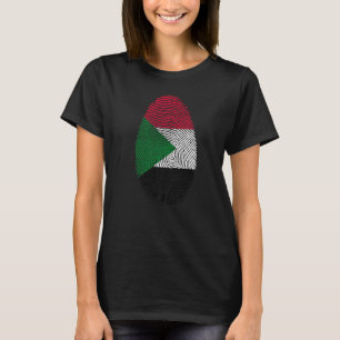 Camiseta Bandeira do Sudão Impressão Digital Está no meu DN