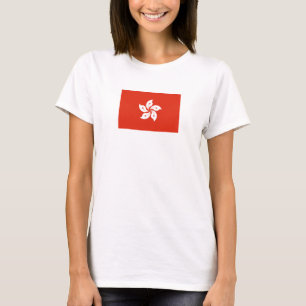 Camiseta Bandeira do t-shirt básico das mulheres de Hong