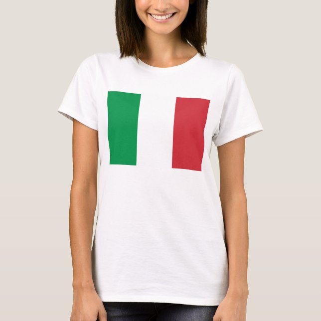 Camiseta Bandeira do t-shirt básico das mulheres de Italia (Frente)