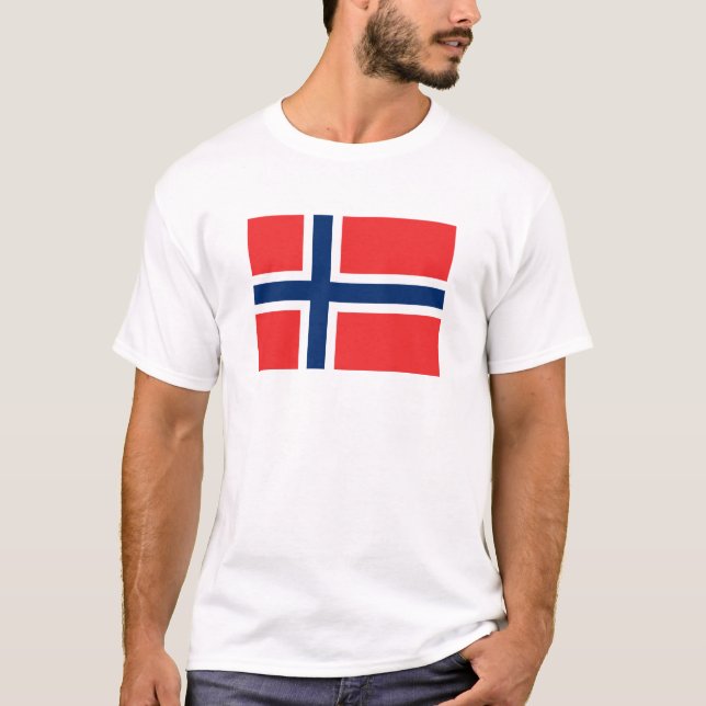 Camiseta Bandeira do T-Shirt da Noruega (Frente)