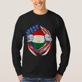 Camiseta Bandeira do Tajiquistão Americano Orgulhoso do Meu