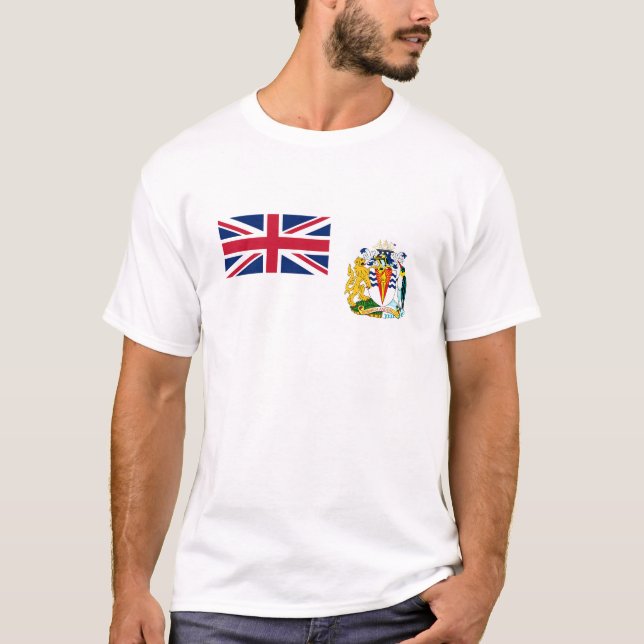 Camiseta Bandeira do Território Antártico Britânico (Frente)