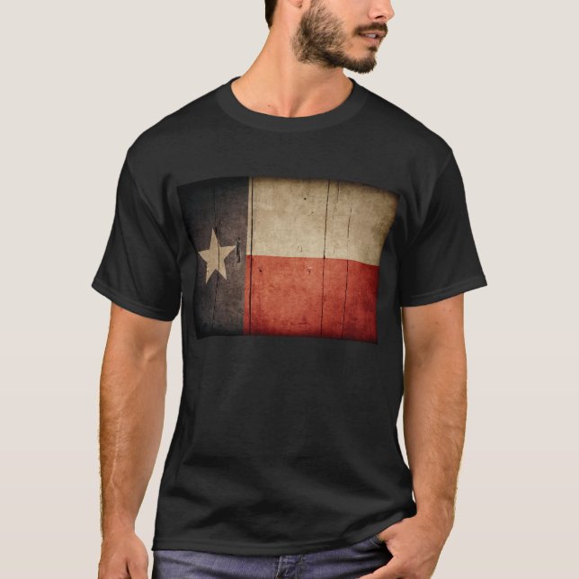 Camiseta Bandeira do Texas de madeira robusta (Frente)