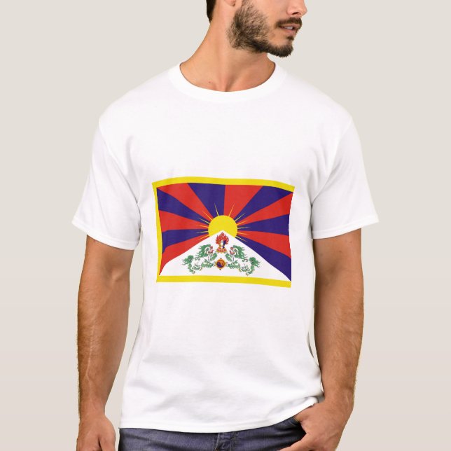 Camiseta Bandeira do Tibete livre (Frente)