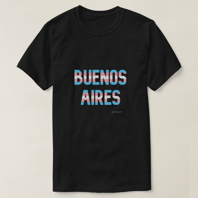 Camiseta Bandeira do Transgênero do Orgulho Buenos Aires (Frente do Design)