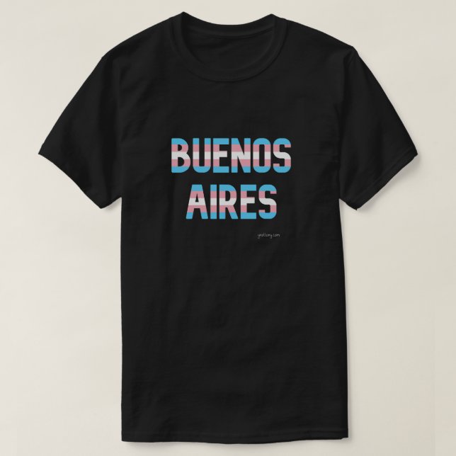 Camiseta Bandeira do Transgênero do Orgulho Buenos Aires (Frente do Design)