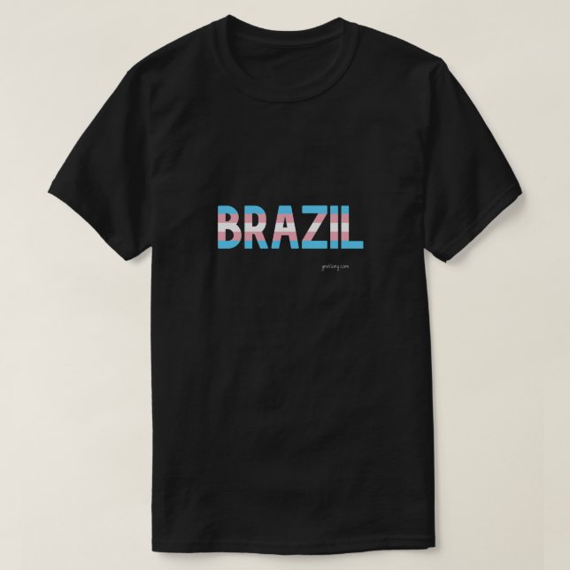 Camiseta Bandeira do Transgênero do Orgulho do Brasil (Frente do Design)