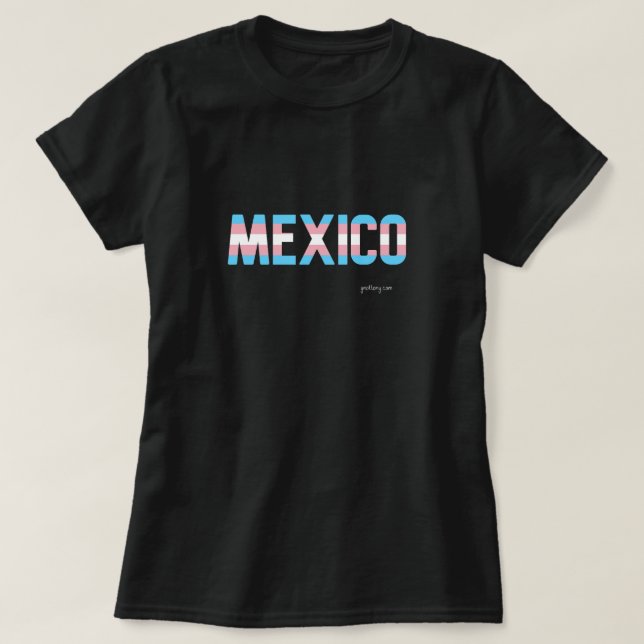 Camiseta Bandeira do Transgênero do Orgulho do México (Frente do Design)