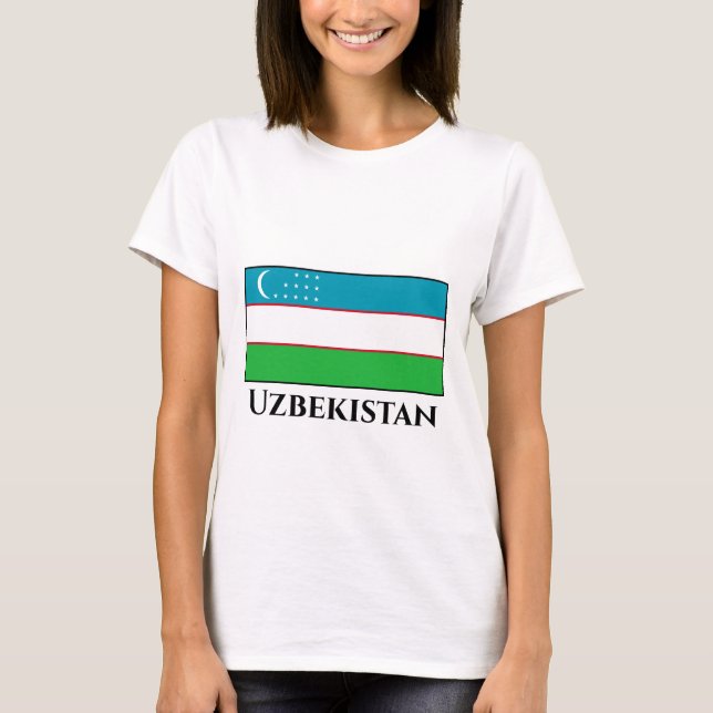 Camiseta Bandeira do Usbequistão (Frente)