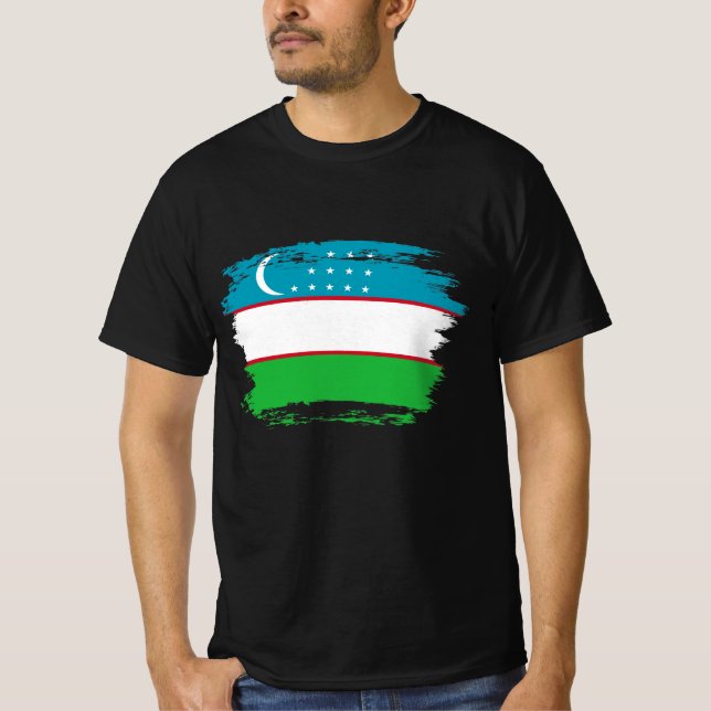 Camiseta bandeira do Usbequistão (Frente)