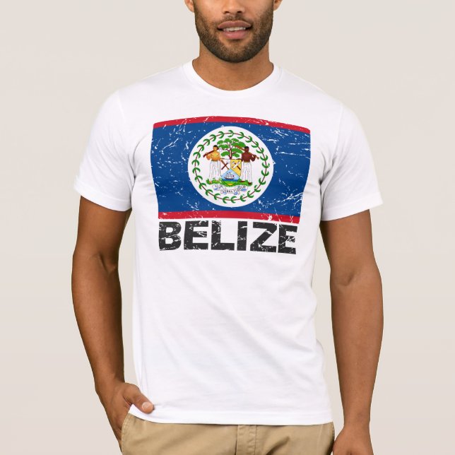 Camiseta Bandeira do vintage de Belize (Frente)