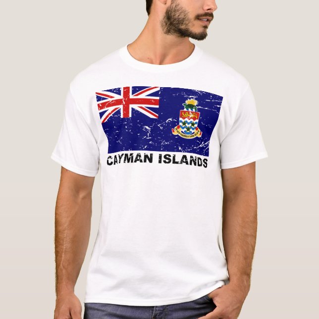 Camiseta Bandeira do vintage de Cayman Islands (Frente)