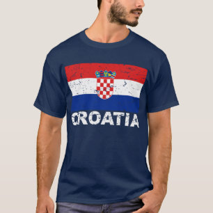 Camiseta Bandeira do vintage de Croatia