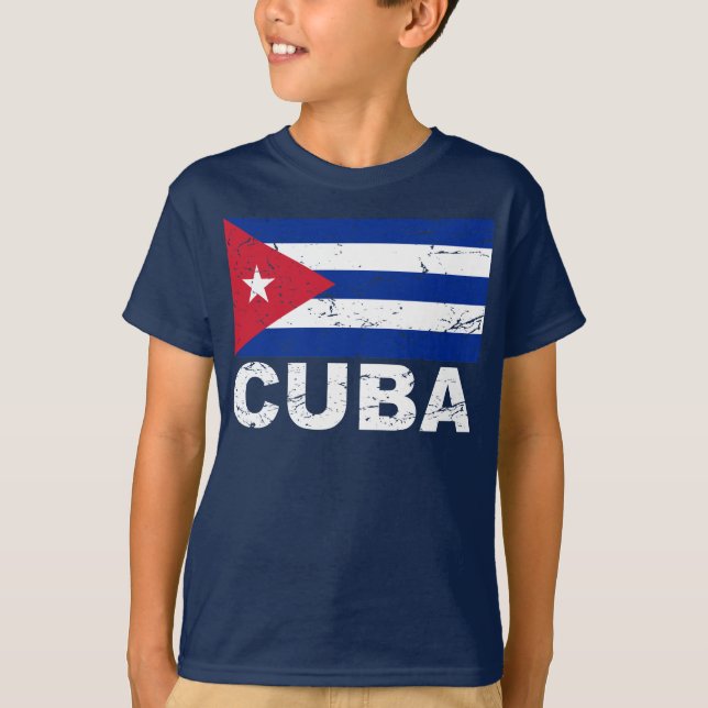 Camiseta Bandeira do vintage de Cuba (Frente)