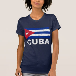Camiseta Bandeira do vintage de Cuba