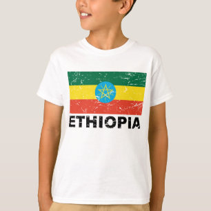 Camiseta Bandeira do vintage de Etiópia