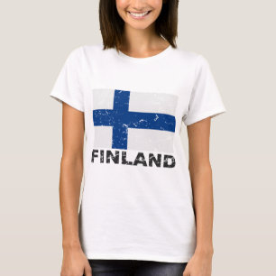 Camiseta Bandeira do vintage de Finlandia
