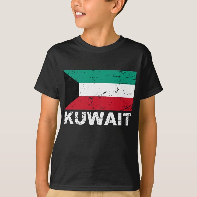 Camiseta Bandeira do vintage de Kuwait (Frente)
