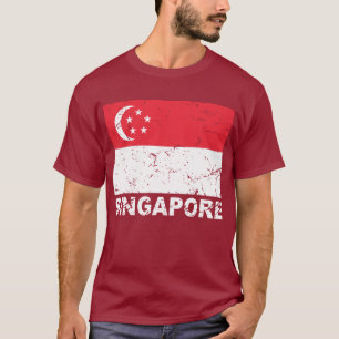 Camiseta Bandeira do vintage de Singapore