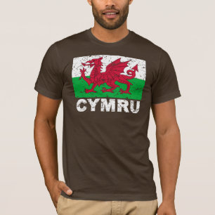 Camiseta Bandeira do vintage de Wales CYMRU
