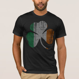 Camiseta Bandeira do vintage do trevo de Ireland