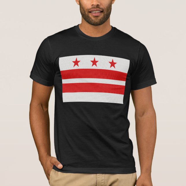 Camiseta Bandeira do Washington DC - distrito de Columbia (Frente)