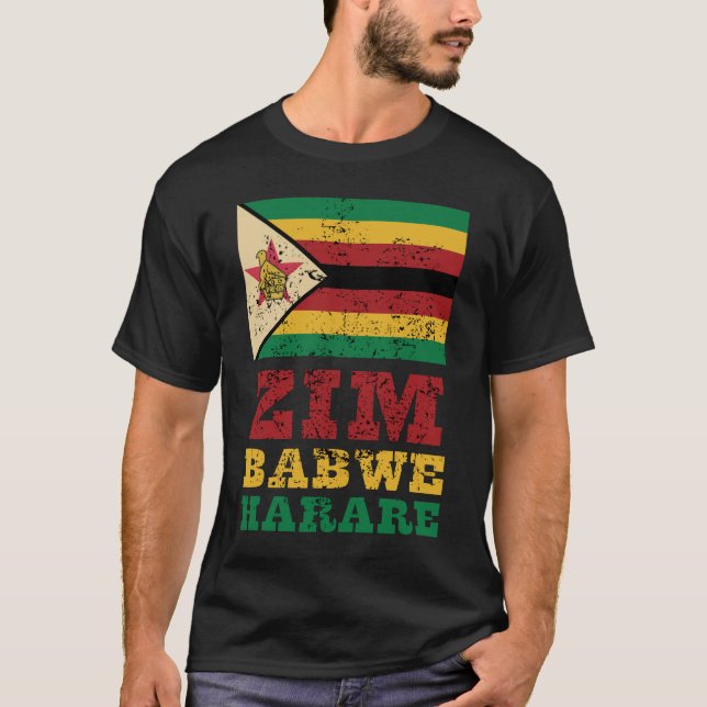 Camiseta Bandeira do Zimbabué (Frente)
