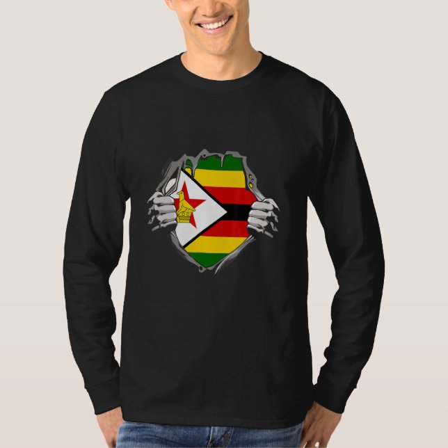 Camiseta bandeira do Zimbábue (Frente)
