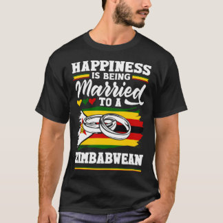 Camiseta Bandeira Do Zimbábue Casada Com Um Zimbabué