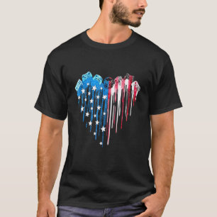 Camiseta Bandeira dos Americanos Video Game Coração Aquarel