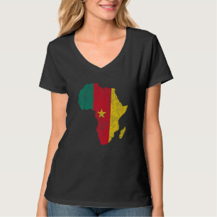 Camiseta Bandeira dos Camarões África Silhueta Contínua Gif