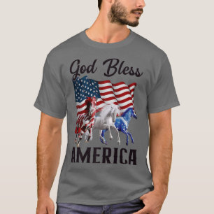 Camiseta Bandeira dos Cavalos da América do deus abençoe, 4