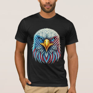 Camiseta Bandeira dos Estados Unidos Águia Careca Patriótic