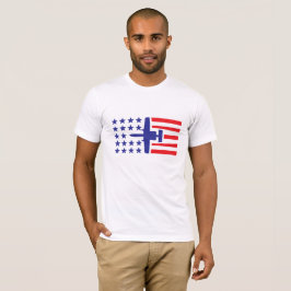 Camiseta Bandeira dos Estados Unidos azul vermelha do jato