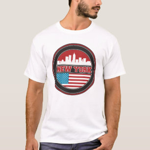 Camiseta Bandeira dos Estados Unidos da skyline de New
