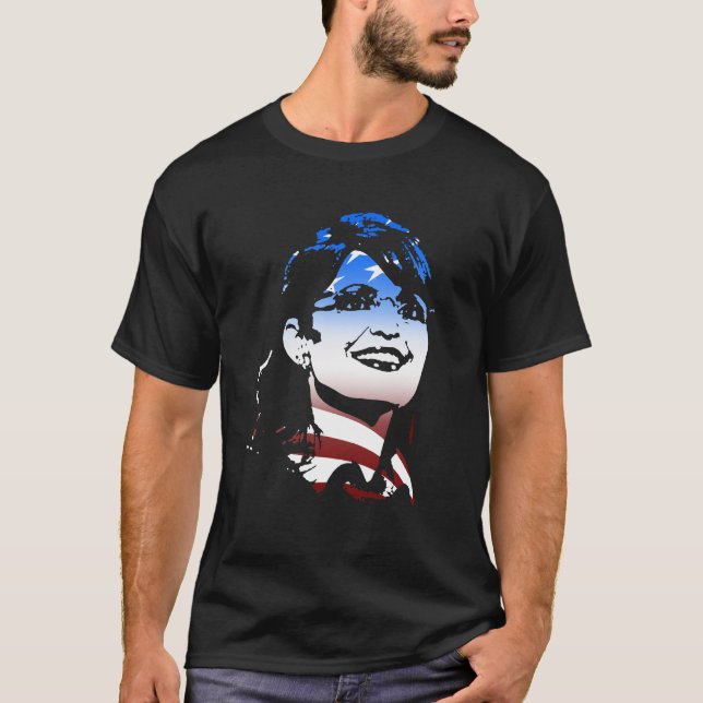 Camiseta Bandeira dos Estados Unidos de Sarah Palin (Frente)