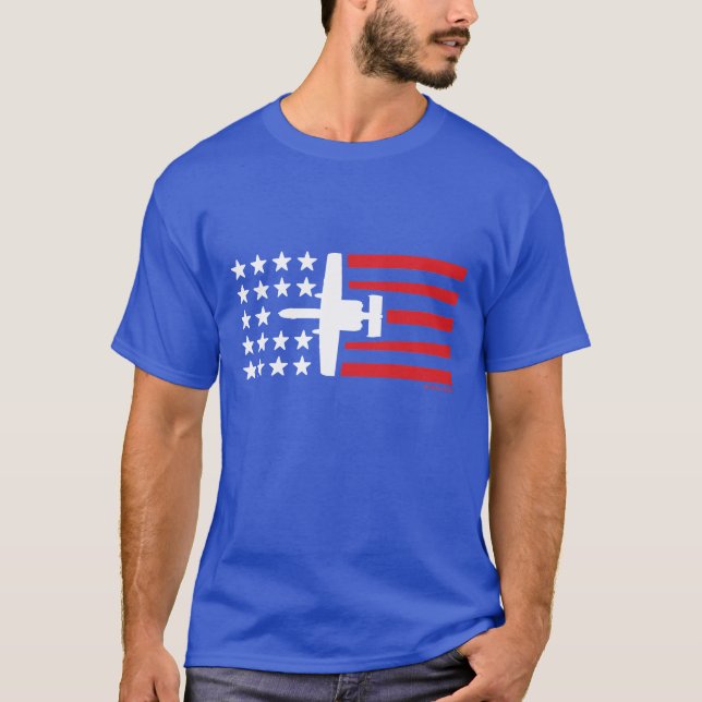 Camiseta Bandeira dos Estados Unidos do jato do ataque de (Frente)